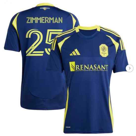 Mens Nashville SC Walker Zimmerman adidas Navy 2025 The Heart of Nashville Kit Replica Player Jersey